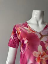 Pink Orchid Print T-shirt