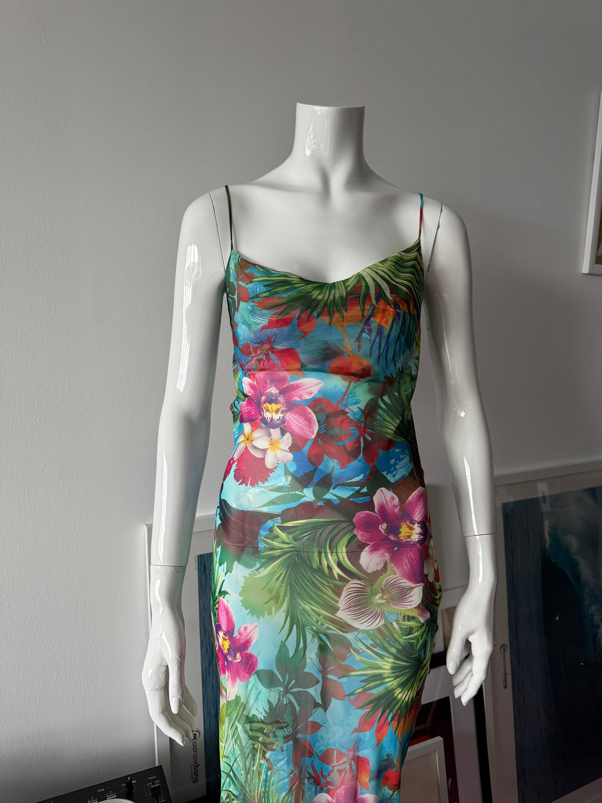 VICTORIA'S SECRET Tropical Flower Print Mesh Maxi Dress