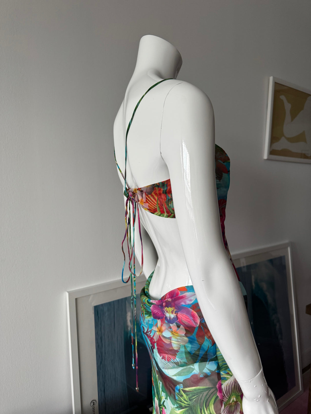 VICTORIA'S SECRET Tropical Flower Print Mesh Maxi Dress