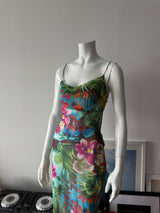 VICTORIA'S SECRET Tropical Flower Print Mesh Maxi Dress