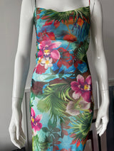 VICTORIA'S SECRET Tropical Flower Print Mesh Maxi Dress