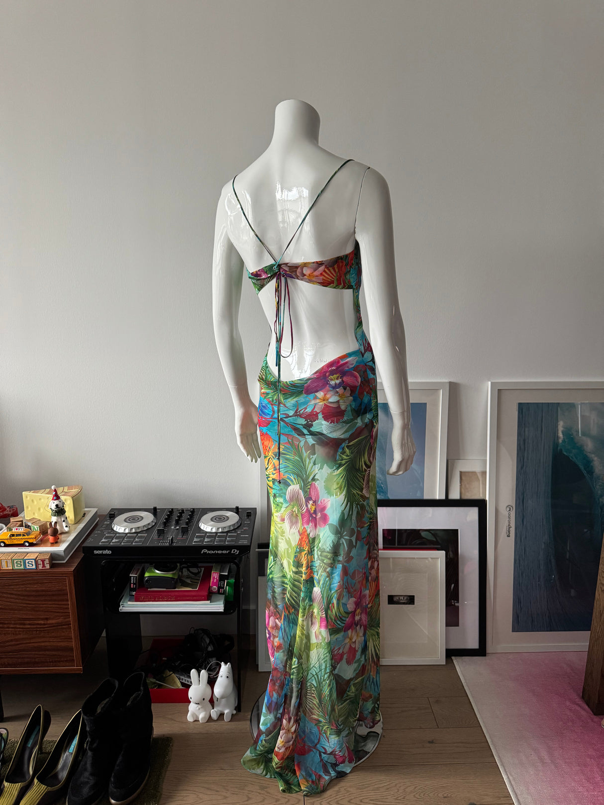 VICTORIA'S SECRET Tropical Flower Print Mesh Maxi Dress