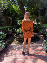 1990's DKNY Pumpkin Sparkle Mini Dress
