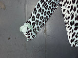 BLUMARINE Blue Leopard Print Wrap Sweater
