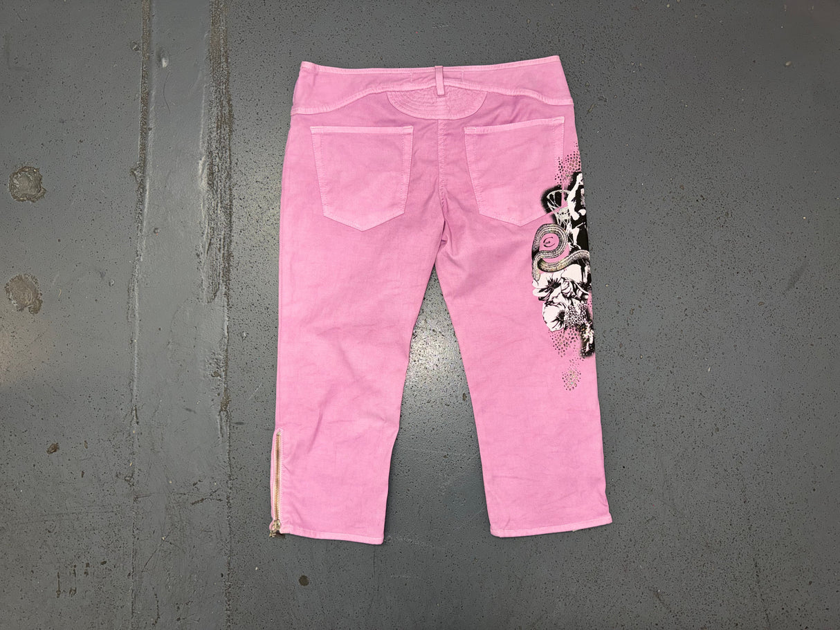 JUST CAVALLI Light Purple Low Rise Capri Pants