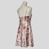 Silky floral slip dress in white