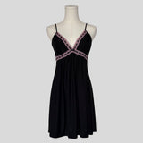 Ribbon lace trim slip dress