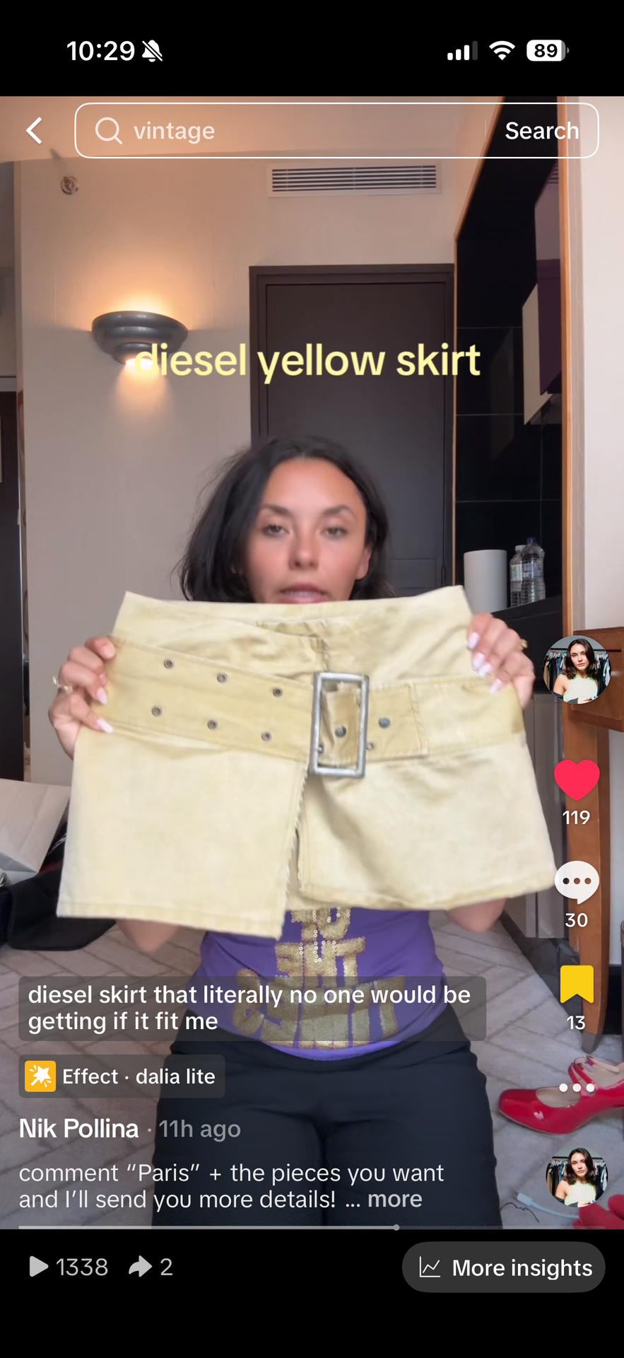 Diesel yellow skirt size 26