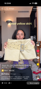 Diesel yellow skirt size 26