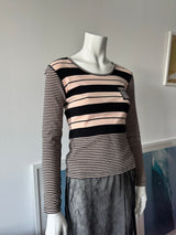 SONIA RYKIEL Pink and Black Striped Sweater
