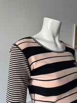 SONIA RYKIEL Pink and Black Striped Sweater