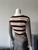SONIA RYKIEL Pink and Black Striped Sweater