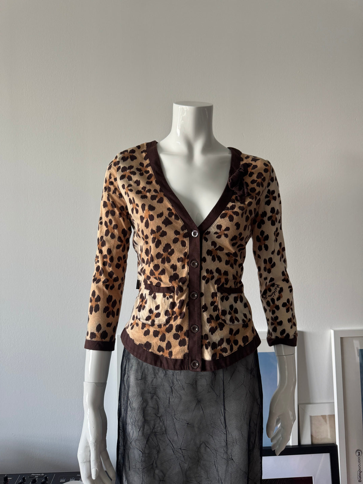 MOSCHINO Leopard Print Cardigan