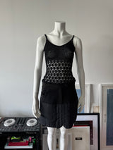 ANNA SUI Black Quilted Mini Skirt