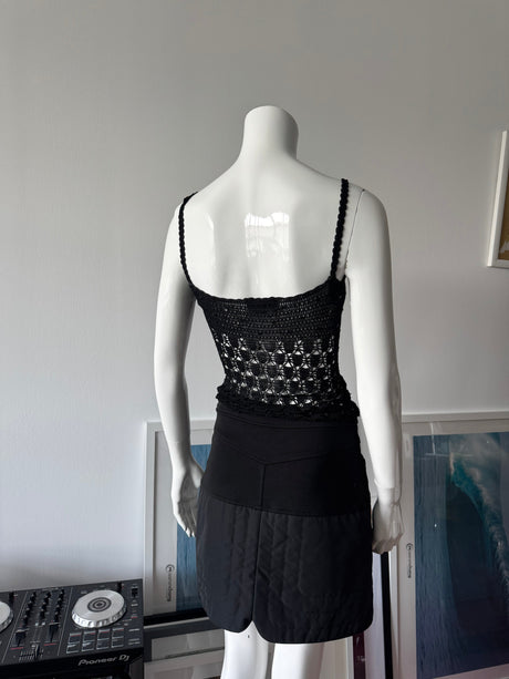 ANNA SUI Black Quilted Mini Skirt