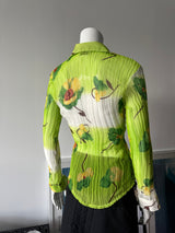 BELINE PARIS Green Pleated Floral Print Blouse