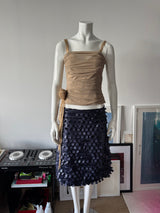 COTTONADE PARIS Dark Blue Circle Detail Midi Skirt