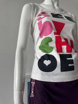 SEE BY CHLOE Multicolor Logo White Tank Top