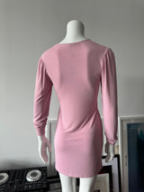 Light Pink O-Ring Long Sleeve Mini Dress