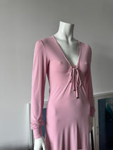 Light Pink O-Ring Long Sleeve Mini Dress