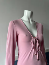 Light Pink O-Ring Long Sleeve Mini Dress