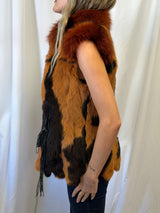 Vintage Multicolor Real Fur Vest