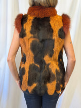 Vintage Multicolor Real Fur Vest