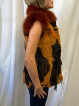 Vintage Multicolor Real Fur Vest