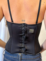 Thierry Mugler Black Logo Corset Bustier Top