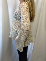 See by Chloé Sheer Lace Bell Sleeve Blouse