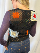 Custo Barcelona Graphic Print Crochet Long Sleeve Top