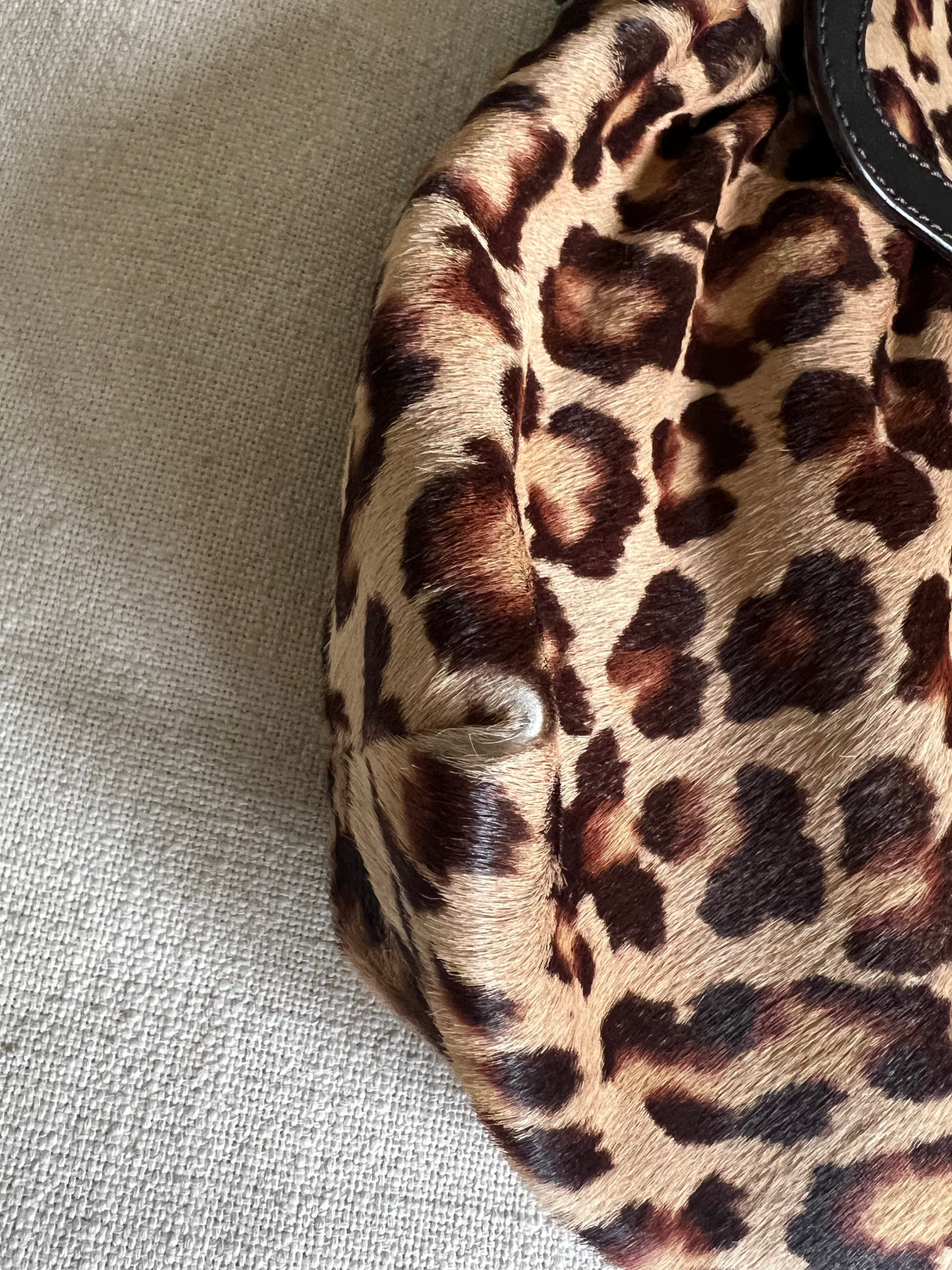 Fendi Jumbo Chef Leopard Pony Hair Hobo Bag