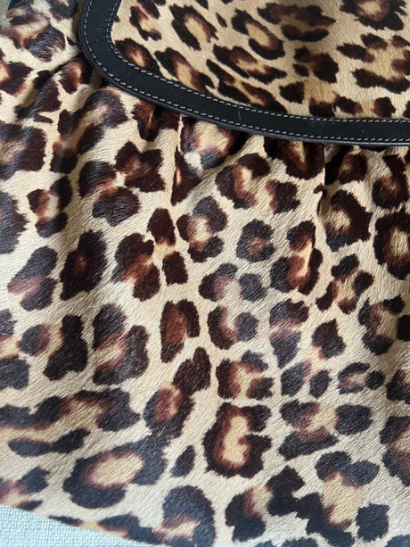 Fendi Jumbo Chef Leopard Pony Hair Hobo Bag