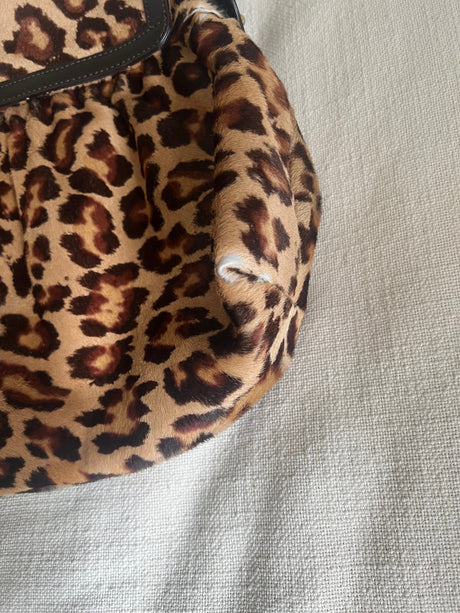 Fendi Jumbo Chef Leopard Pony Hair Hobo Bag