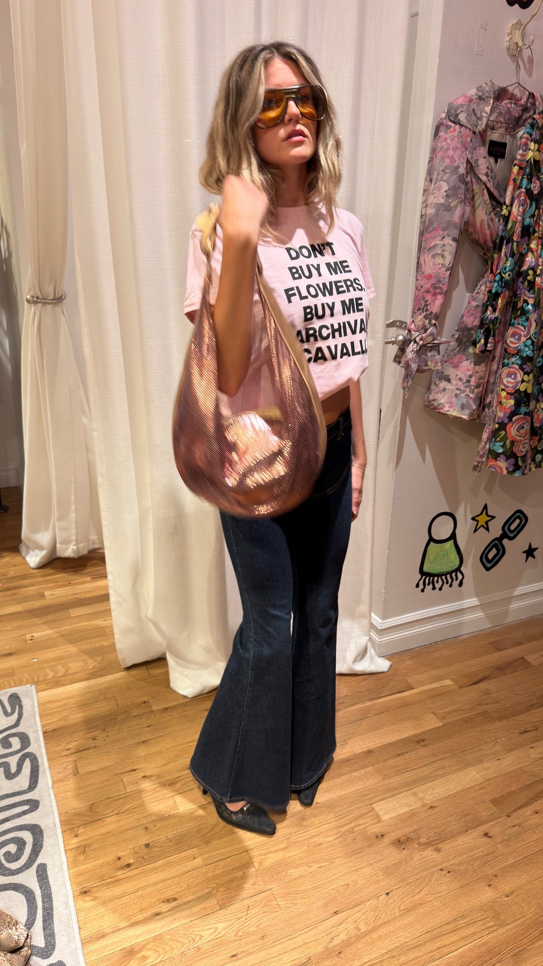 Chloé Phoebe Philo Blush Metallic Chainmail Hobo Bag
