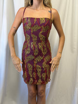 Christian Lacroix Metallic Lace Mini Dress