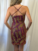 Christian Lacroix Metallic Lace Mini Dress