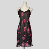 Floral sheer ruffled chemise
