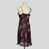 Floral sheer ruffled chemise