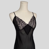 Sheer flower embroidery gown