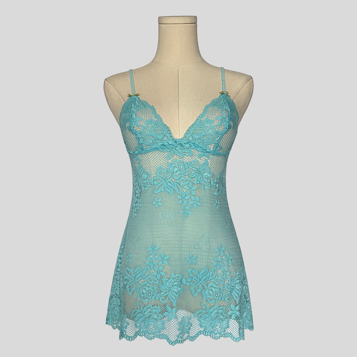 Lace mini dress in teal