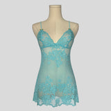 Lace mini dress in teal