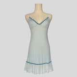 Pointelle mini dress in blue