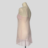 Textured bust ruffled slip dress in pink
