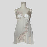 Flower appliqué babydoll slip