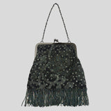 Paisley beaded fringe purse