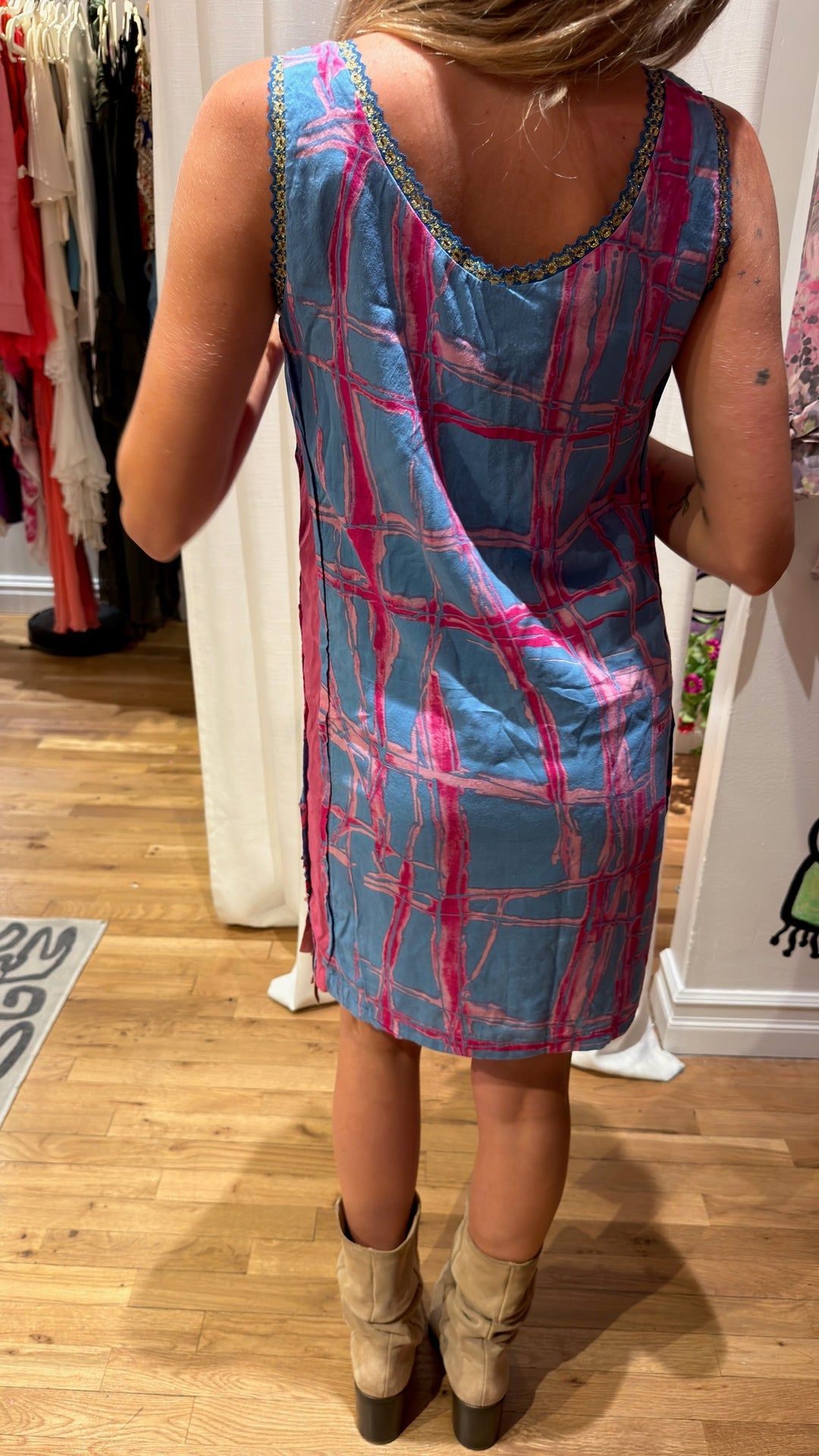 Custo Barcelona Sequin Fringe Printed Mini Dress