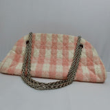 Chanel Pink and White Tweed Shoulder Bag