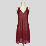 Sheer animal print backless slip dress