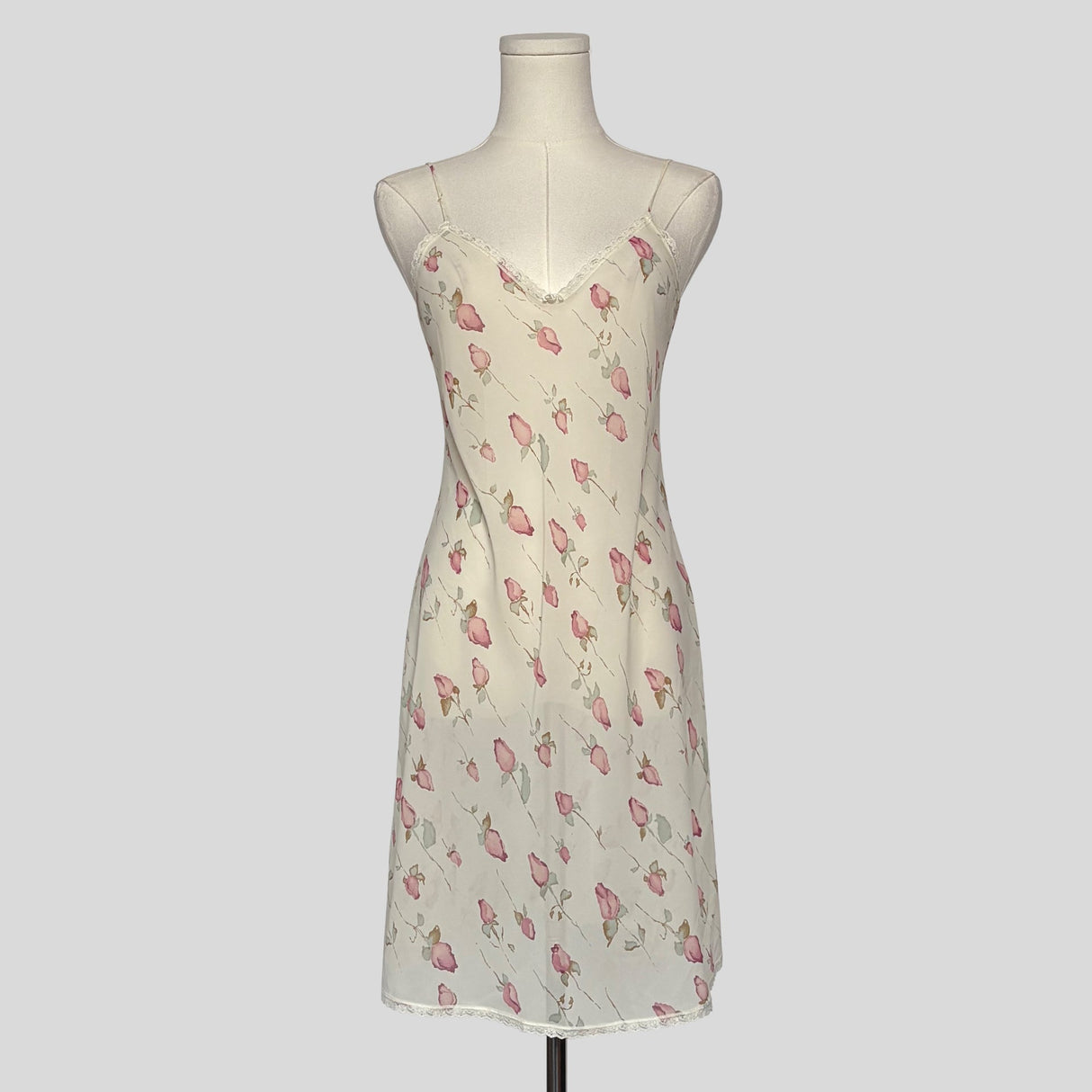 Rose floral sheer slip dress